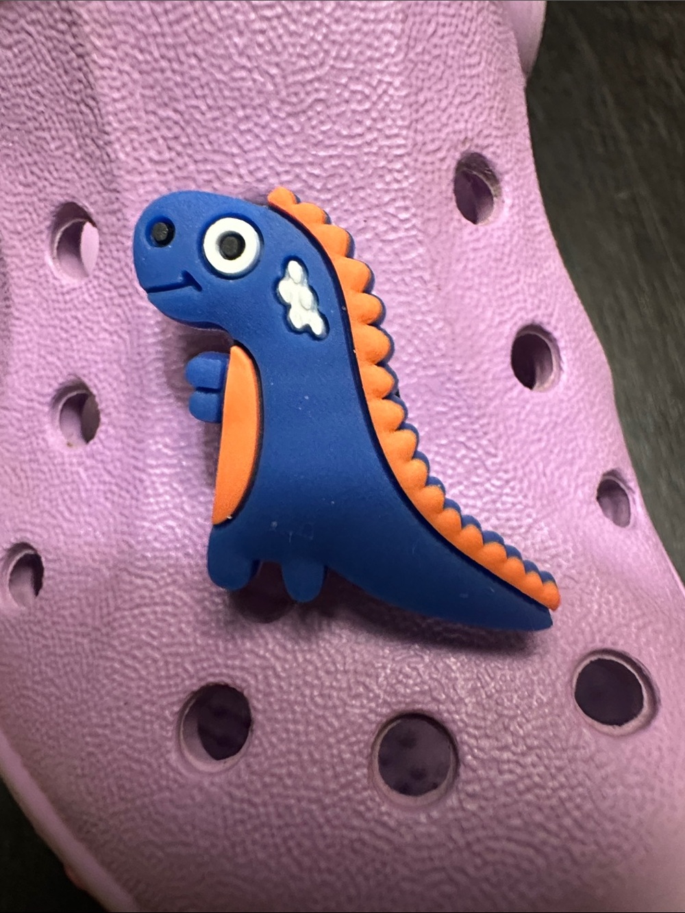 Jibbitz Blue and Orange Dinosaur Shoe Charm